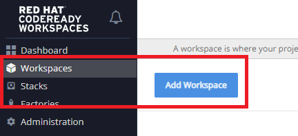 add workspaces button