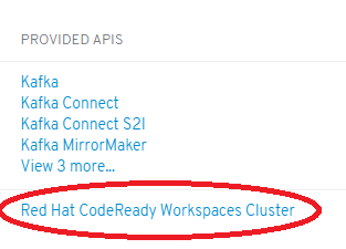 codeready workspaces api
